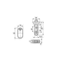 Emuca Lot de 2 x 0.75m Rails pour armoires en soie avec supports, Aluminium et Plastique, Anodisé mat