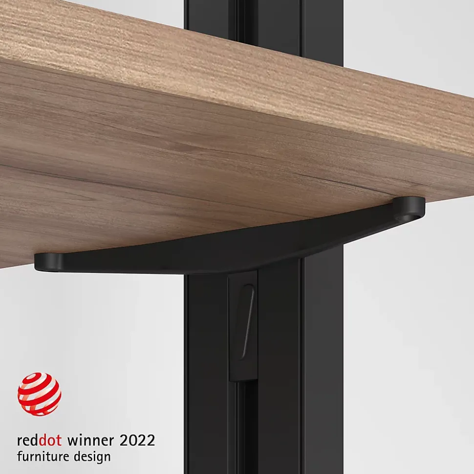 Emuca Lot de consoles pour 5 étagères en bois pour structure Zero, planches non incluses, Zamak, Peint en noir texturé