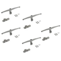 Emuca Lot de consoles pour 5 étagères en bois pour la structure Zero, planches non incluses, Zamak, Peint gris pierre