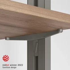 Emuca Lot de consoles pour 5 étagères en bois pour la structure Zero, planches non incluses, Zamak, Peint gris pierre