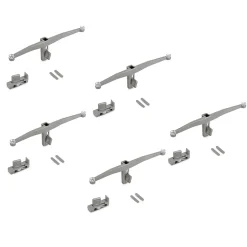 Emuca Lot de consoles pour 5 tablettes en verre pour la structure Zero, verre non inclus, Zamak, Peint gris pierre