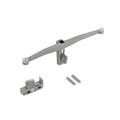 Emuca Lot de consoles pour 5 tablettes en verre pour la structure Zero, verre non inclus, Zamak, Peint gris pierre
