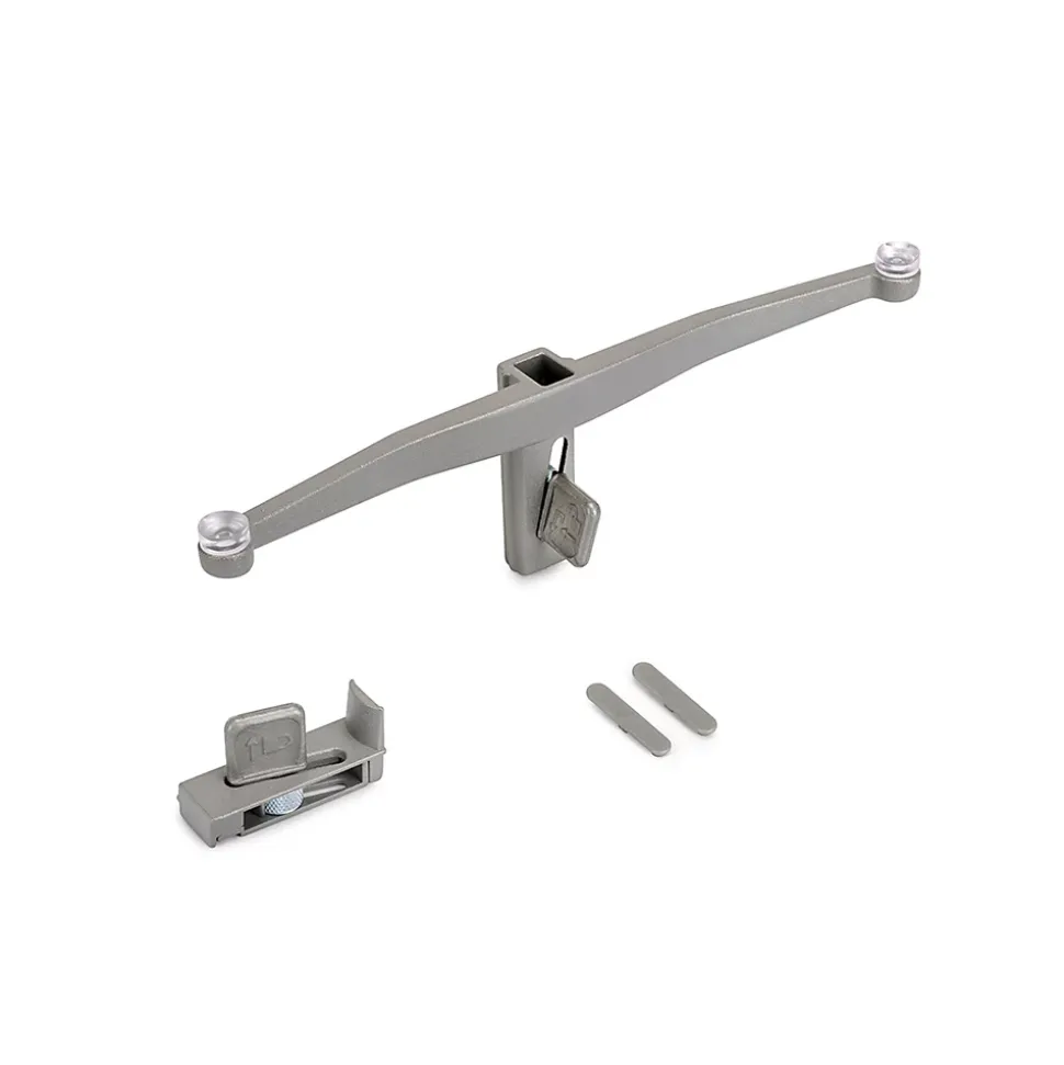 Emuca Lot de consoles pour 5 tablettes en verre pour la structure Zero, verre non inclus, Zamak, Peint gris pierre