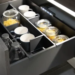 Emuca Lot de séparateurs pour l'intérieur des tiroirs Vertex-Concept, 900, Peint en blanc, Aluminium et Plastique.