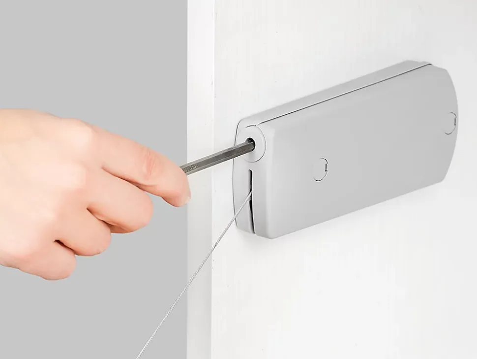 Emuca Mécanisme de porte Relevable Microwinch, 4kg, acier et plastique, gris