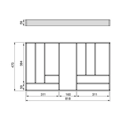Emuca Organisateur de tiroirs Alumount 900x500, Aluminium, Gris antracite