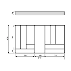 Emuca Organisateur de tiroirs Alumount 900x500, Aluminium, Gris antracite