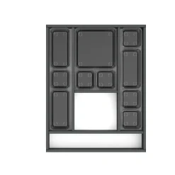 Emuca Organisateur de tiroirs Alumount 450x500, Aluminium, Gris antracite