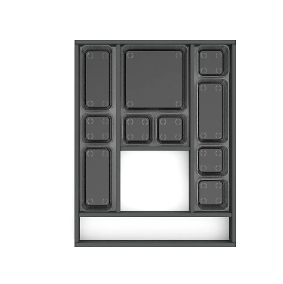 Emuca Organisateur de tiroirs Alumount 450x500, Aluminium, Gris antracite
