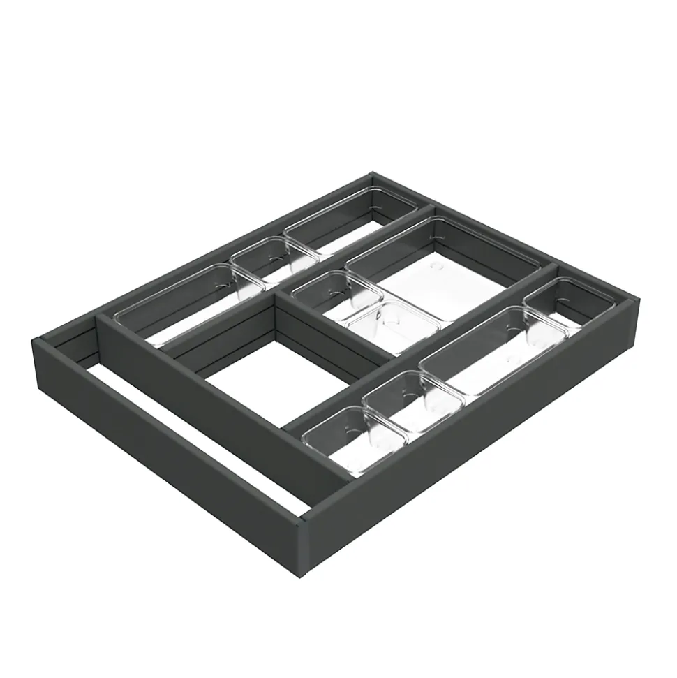 Emuca Organisateur de tiroirs Alumount 450x500, Aluminium, Gris antracite
