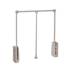 Emuca Penderie rabattable pour armoire Hang, 450 - 600, Peint gris pierre, Acier et Plastique.