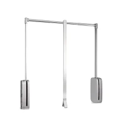 Emuca Penderie rabattable pour armoire Sling, 450 - 600, Chromé, Acier et Plastique.