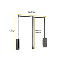 Emuca Penderie rabattable pour armoire Sling, 600 - 830, Titane   , Acier et Plastique.