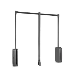 Emuca Penderie rabattable pour armoire Sling, 830 - 1150, Titane , Acier et Plastique.