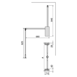 Emuca Penderie rabattable pour armoire Sway, 450 - 600mm, Acier, Aluminium et Plastique, Peint en titane