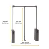 Emuca Penderie rabattable pour armoire Sway, 600 - 830mm, Acier, Aluminium et Plastique, Peint en titane