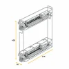 Emuca Porte-bouteilles extractible Suprastar avec fermeture amortie, module 200mm, acier, chromé