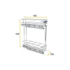 Emuca Porte-bouteilles latéral extractible Supra avec fermeture amortie, module 150mm, Acier, Peint aluminium