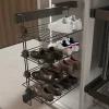 Emuca Porte-chaussures latéral coulissant pour placards et dressing Quartz, Gauche, Acier, Titane