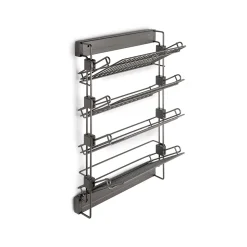 Emuca Porte-chaussures latéral coulissant pour placards et dressing Quartz, Gauche, Acier, Titane