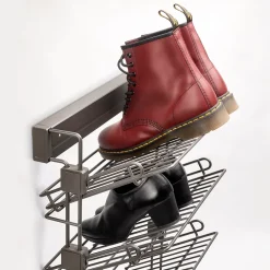 Emuca Porte-chaussures latéral coulissant pour placards et dressing Quartz, Droite, Acier, Titane
