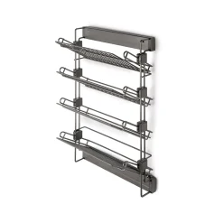 Emuca Porte-chaussures latéral coulissant pour placards et dressing Quartz, Droite, Acier, Titane