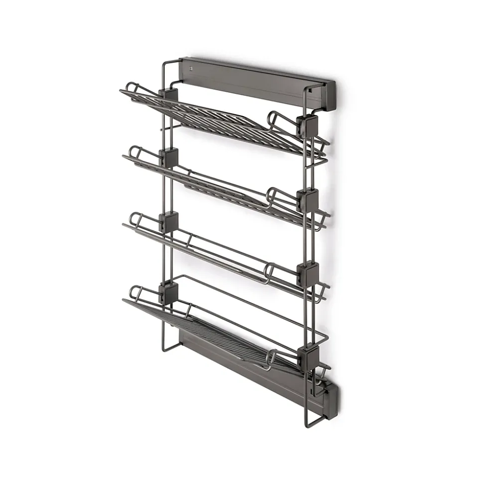 Emuca Porte-chaussures latéral coulissant pour placards et dressing Quartz, Droite, Acier, Titane