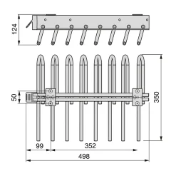 Emuca Porte-pantalons extractible, Gauche, Peint en aluminium, Acier et Plastique.