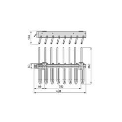 Emuca Porte-pantalons extractible, Gauche, Peint en aluminium, Acier et Plastique.