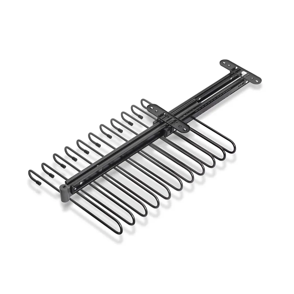 Emuca Porte-pantalons extractible, 11 tiges, guides d'extraction totale, Acier, Titane