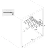 Emuca Porte-pantalons Self à montage latéral pour armoire, Droite, Chromé, Acier et Plastique et Aluminium.