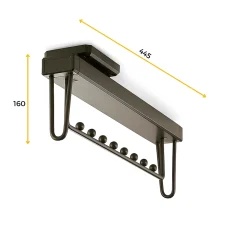 Emuca Porte-vêtements extractible Quartz pour armoire, Plastique et Aluminium, Titane