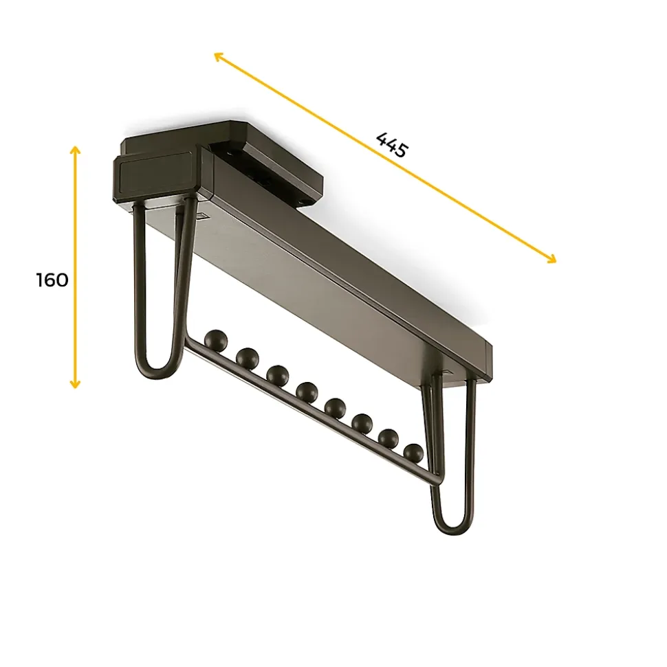 Emuca Porte-vêtements extractible Quartz pour armoire, Plastique et Aluminium, Titane
