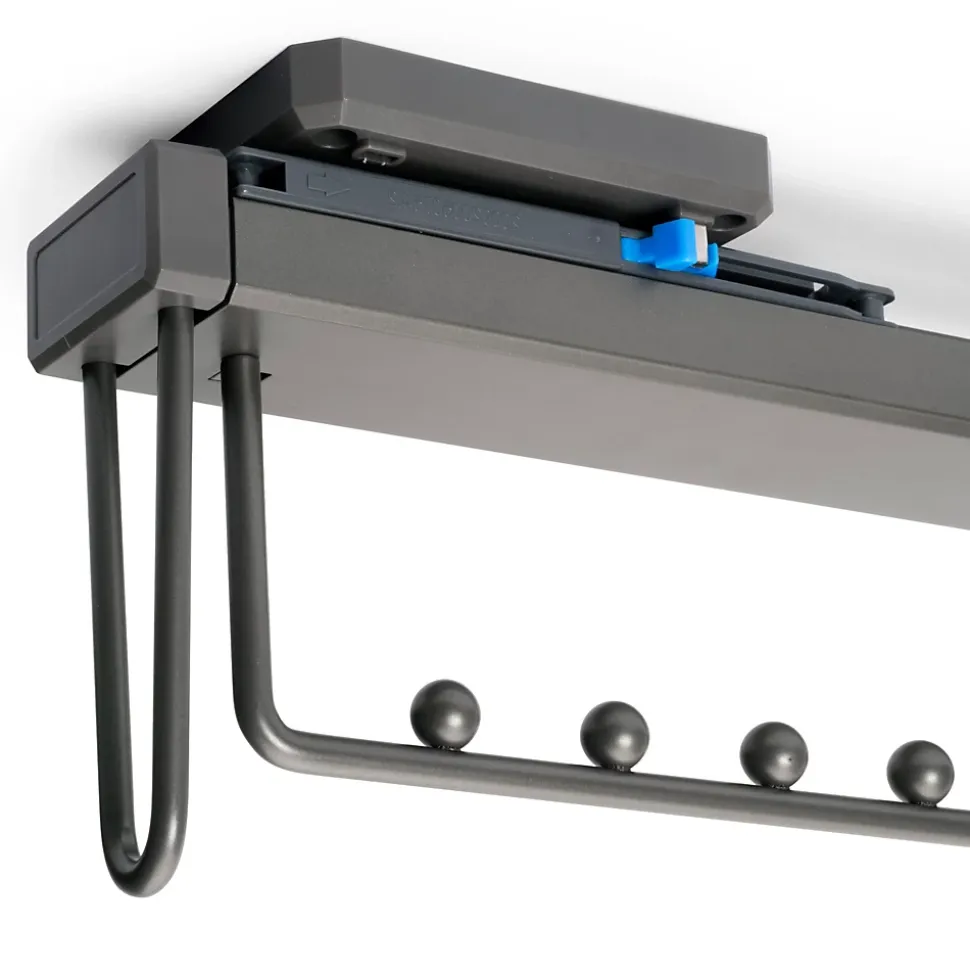 Emuca Porte-vêtements extractible Quartz pour armoire, Plastique et Aluminium, Titane