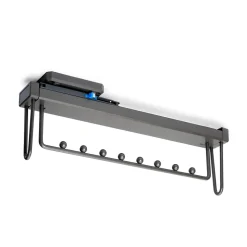 Emuca Porte-vêtements extractible Quartz pour armoire, Plastique et Aluminium, Titane