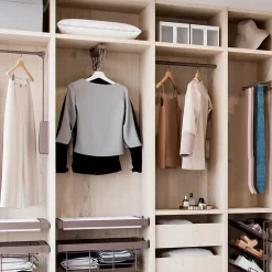 Emuca Porte-vêtements extractible Moka pour armoire, Plastique et Aluminium, Peint en moka