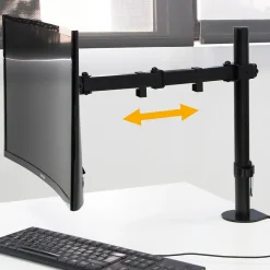 Emuca Support ecran inclinable et rotatif 360 acier noir