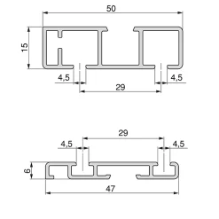 Emuca Système de montage en surface Flow 2 en kit pour une armoire avec 2 portes coulissantes en bois avec fermeture souple.