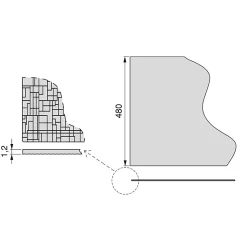 Emuca Tapis antidérapant pour tiroirs, Net, longueur 20m x 480mm, Plastique, Blanc