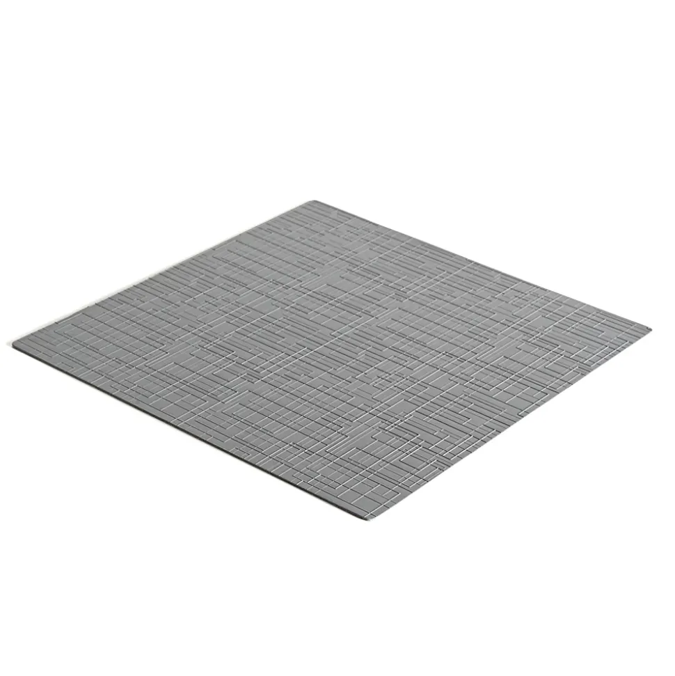 Emuca Tapis antidérapant pour tiroirs, Net, longueur 20m x 480mm, Plastique, Gris