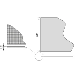 Emuca Tapis antidérapant pour tiroir, effet textile, longueur 20m x 480mm, plastique, Gris antracite