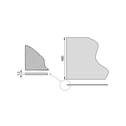 Emuca Tapis antidérapant pour tiroir, strié, longueur 20m x 480mm, plastique, gris