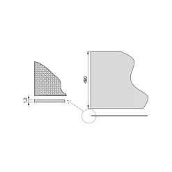 Emuca Tapis antidérapant pour tiroir, strié, longueur 20m x 480mm, plastique, gris