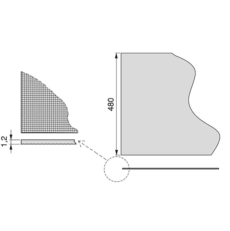 Emuca Tapis antidérapant pour tiroir, effet textile, longueur 20m x 480mm, plastique, blanc