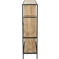 ENDIS - Etagère 4 Niveaux Aspect Bois et Métal Noir