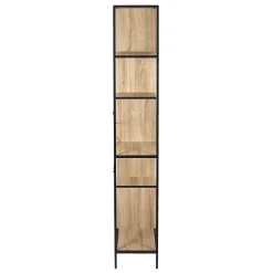 ENDIS - Etagère 6 Niveaux Aspect Bois et Métal Noir