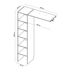 Ensemble 2 kits dressing coloris blanc Matai H. 200 x L. 260 x P. 45 cm