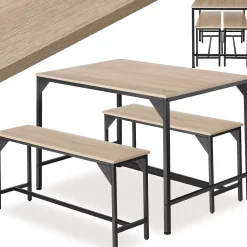 Ensemble chaises de salle à manger 3 pièces Bois et Acier Bois clair