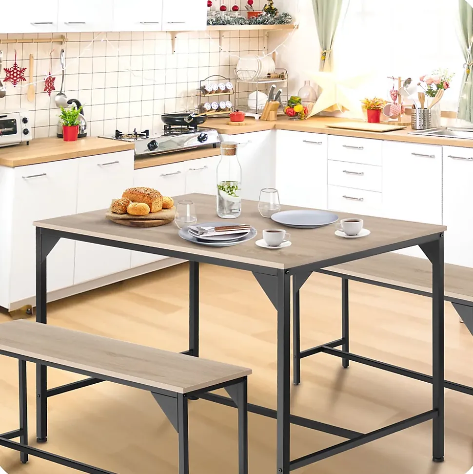 Ensemble chaises de salle à manger 3 pièces Bois et Acier Bois clair