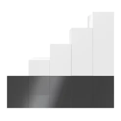Ensemble d’armoires portes blanches et anthracite GoodHome Atomia H. 225 x L. 250 x P. 60 cm